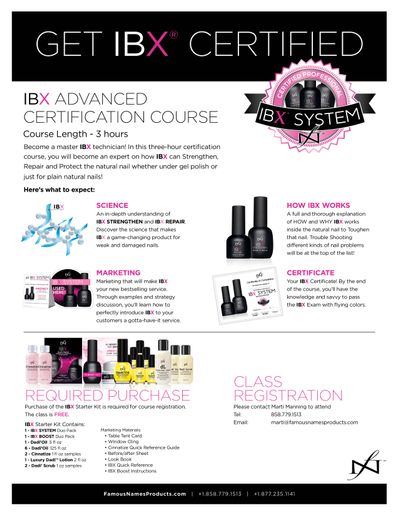 Famous Names Offers Free IBX Advanced Certification Class