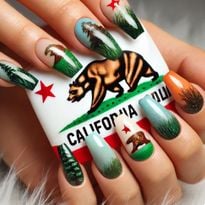 Nails with the California flag